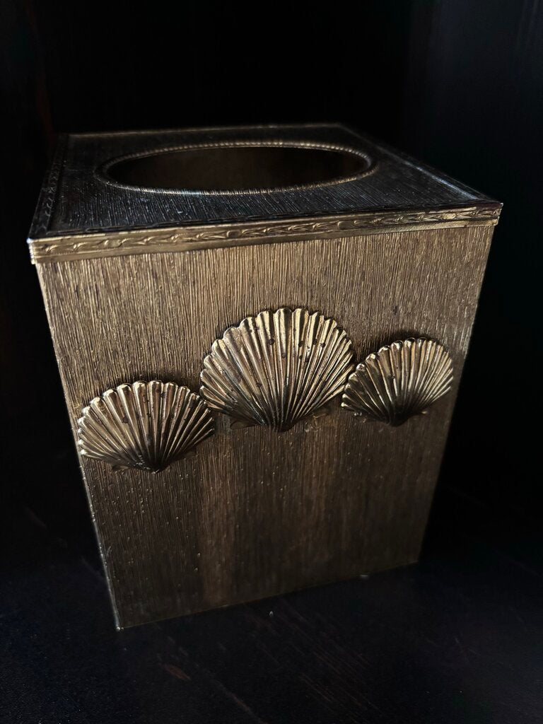 Vintage StyleBuilt Gold Seashell Tissue Box Cover