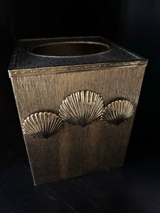 Vintage StyleBuilt Gold Seashell Tissue Box Cover