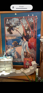 Large framed France travel poster 34 x 45 ( store pickup only)