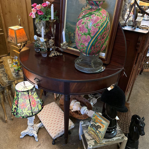 Mahogany flip table 41wide x 20deep x 31tall