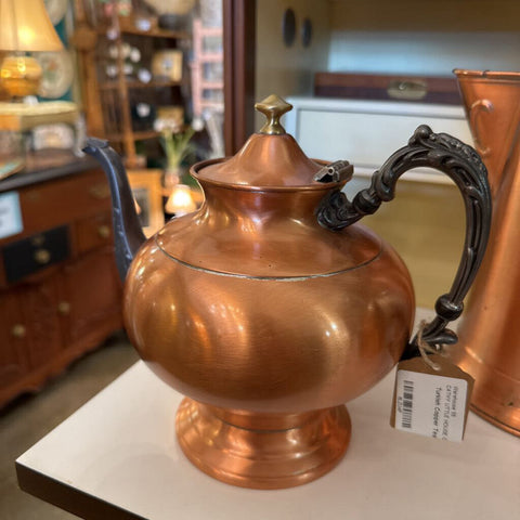 Turkish Copper Teapot w Pewter