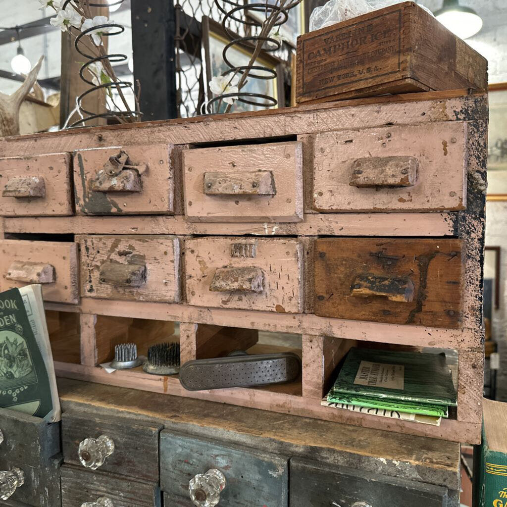 Pink cubby with 8 drawers