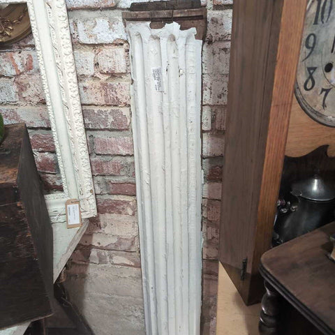 Vintage Half Round Fluted Chippy White Column -5 ft. IN STORE PICK UP ONLY