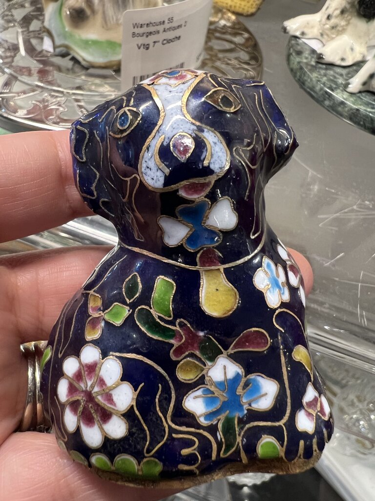 Vintage Cloisonne Dog