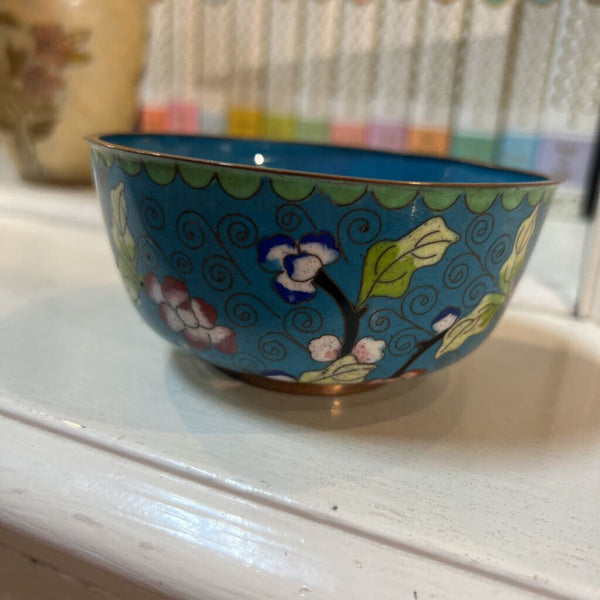 Vintage Cloisonne Bowl -Turquoise