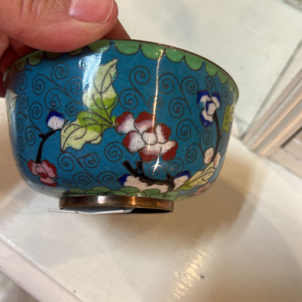 Vintage Cloisonne Bowl -Turquoise