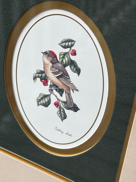 Framed Art By: Kathy Seek Ruby Crowned Kinglet 9 x 11