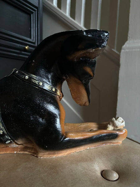 Large Vintage Doberman Statue 20x9in