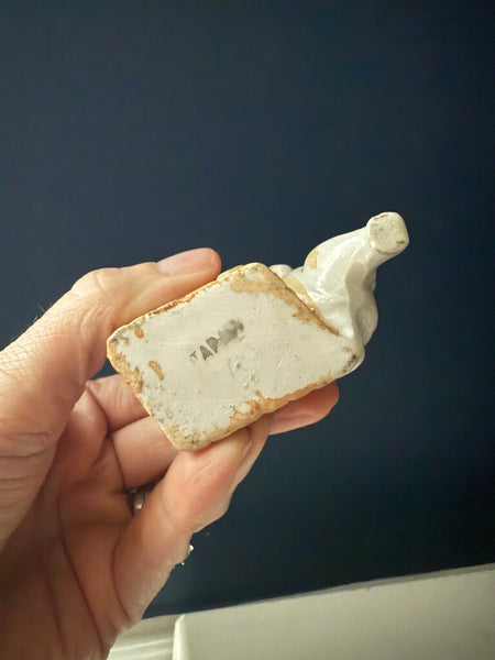 Small Ceramic Bunny Planter Made in Japan W1786
