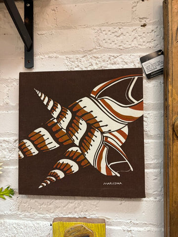 Marushka Brown Shell Fabric Wall Hanging W1457