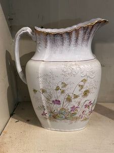 VINTAGE English Transferware Ironstone Pitcher 11inches Tall