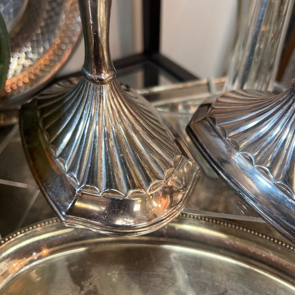 Pair Vintage Silver Plate Candlesticks