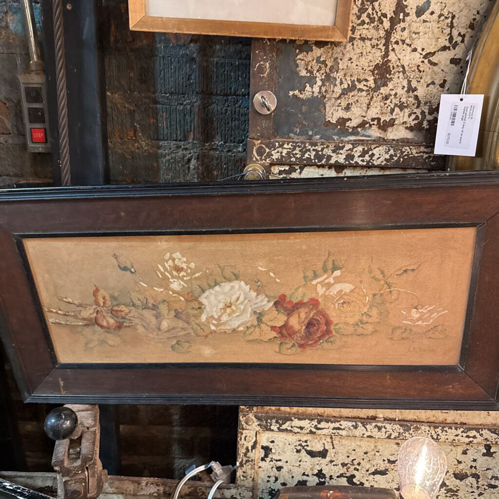 antique rose watercolor yardlong
