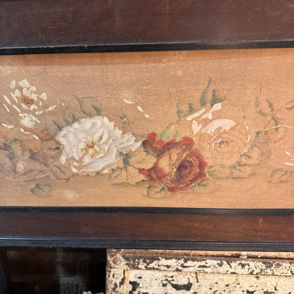antique rose watercolor yardlong