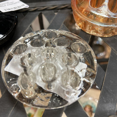 Vintage Clear Glass Floral Frog