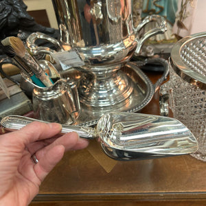 Ice Scoop Silver Plated Monogrammed 8.5"