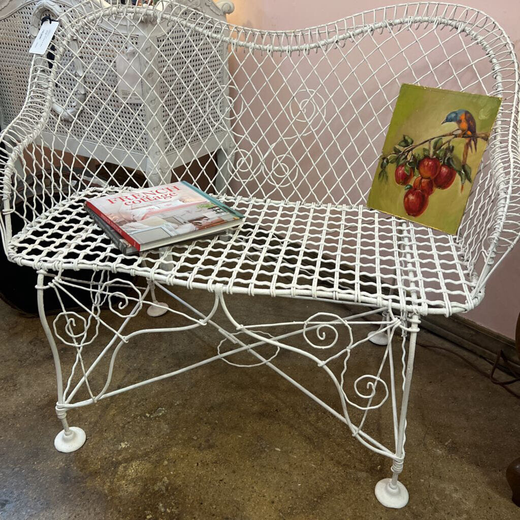 Victorian wire settee, 41" wide x 35" high