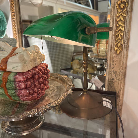 Vintage green bankers lamp as is