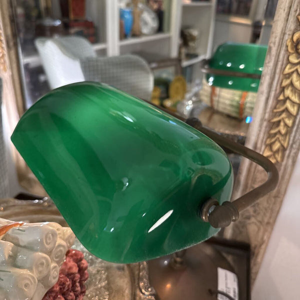 Vintage green bankers lamp as is