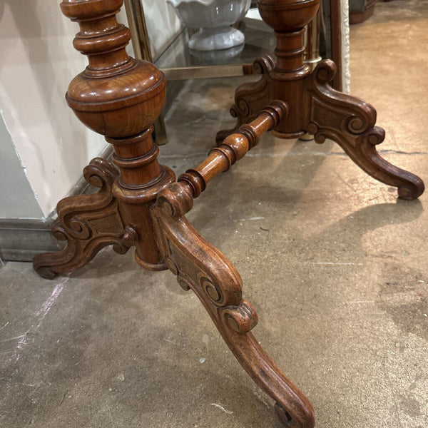 18th CENTURY BIEDERMEIER SEWING TABLE-LID LIFTS 19 1/2" x 16 1/2" x 30", AS FOUND