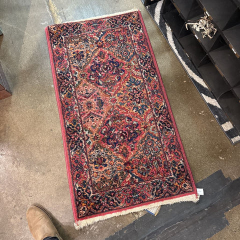 Vintage Karastan Multicolor Kirman rug 2'2" x 2' as is