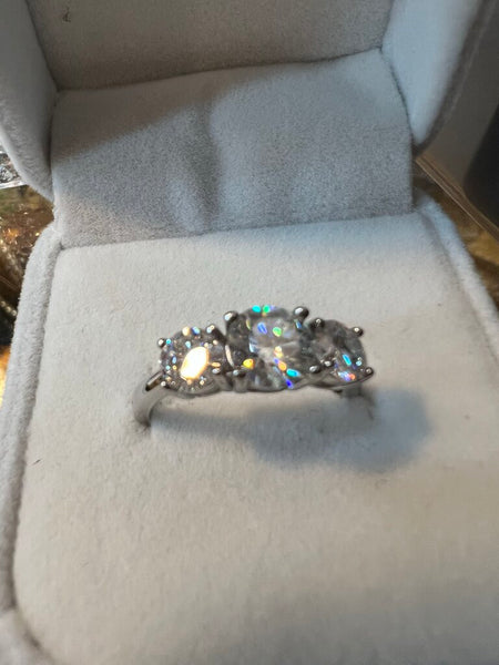 Sterling Certified Moissanite Ring 7.5