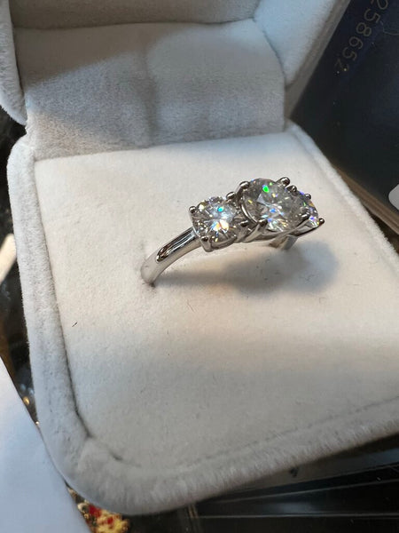 Sterling Certified Moissanite Ring 7.5