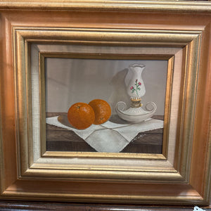 Vintage citrus still life oil painting