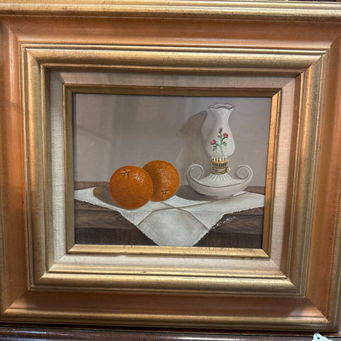 Vintage citrus still life oil painting