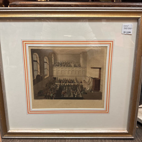 Newgate Chapel handcolored etching