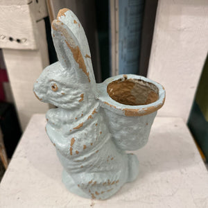 LIght Blue Paper Mache Bunny