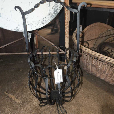 Adorable Vintage Black Wrought Iron Planter w/Handle