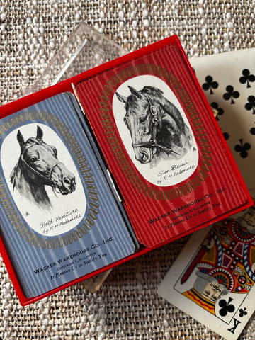Vintage Horse Playing Cards in Plastic Case