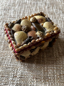 Vintage Seashell Encrusted Trinket Box