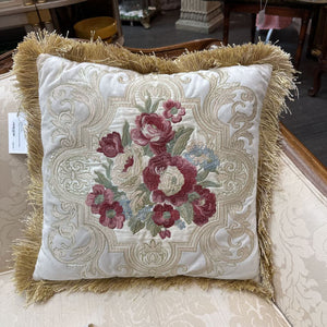 Fabric Floral Embroidered Pillow