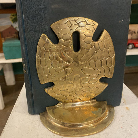 Vintage Brass Sanddollar Bookends 4"w x 4.5"h
