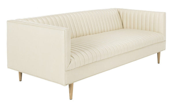 CREAM LEATHER SOFA 70L 32D 25T IN STORE PICK UP ONLY