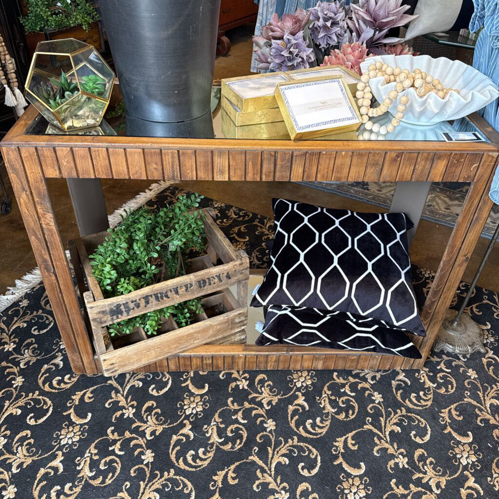 MIRROR WOOD TABLE 16D 44L 32T