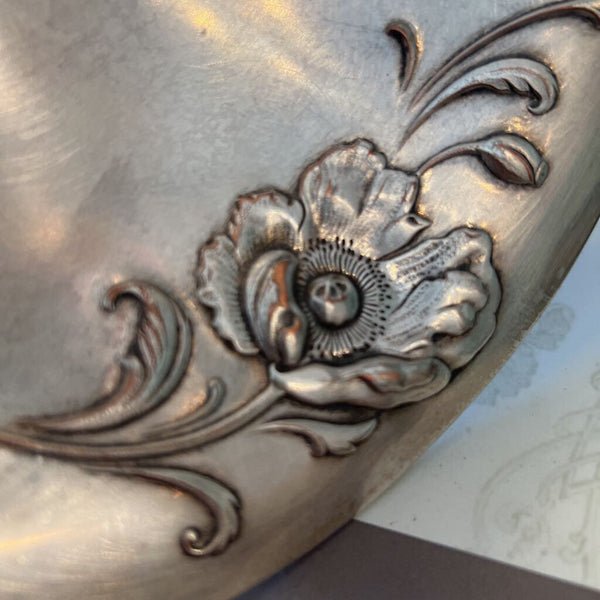 |B| Vintage Silver Plate Pedestal Dish