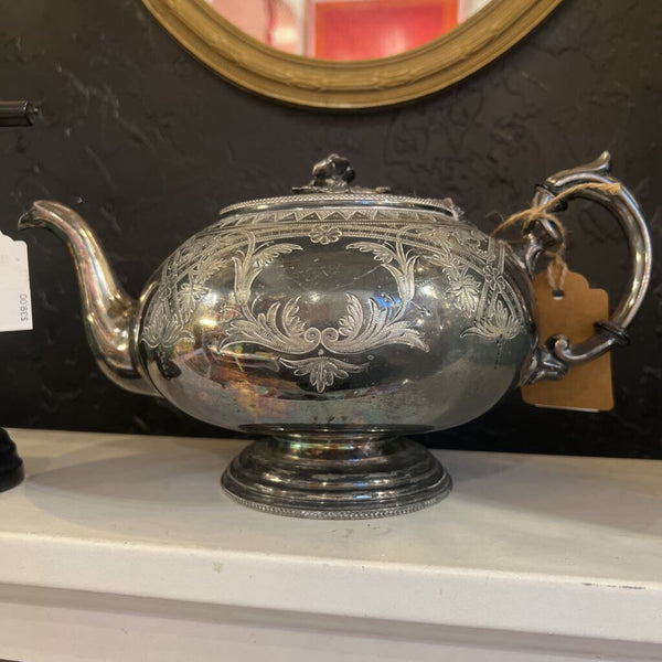 |E| Antique Silver Plate Teapot