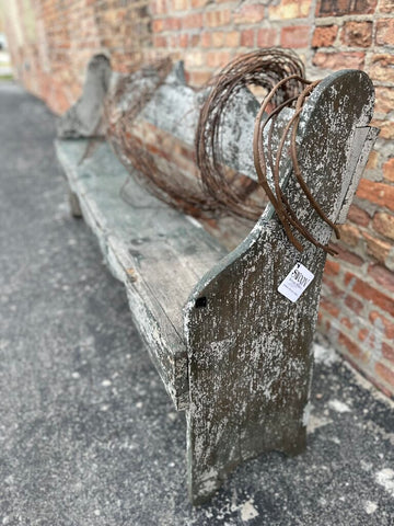 CHIPPY BENCH WITH GRAPEVINE. 73 1/2"W x 34" x 17"D IN STORE PICKUP