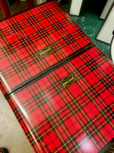 Jens Fresh Vintage - vintage plaid picni-table case .