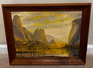 Antique Framed Canyon Painting by Ardith 18.5W x 14.5W