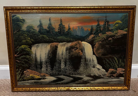 Antique Framed Blackwater Painting by Ernest Hertig 19.5W x 14H