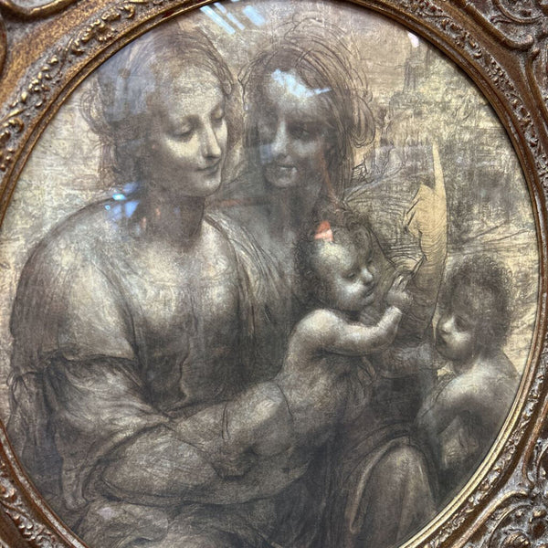 Gorgeous Gilded Frame w/Print of Da Vinci's The Virgin and Child w/St. Anne and John the Baptist ***IN STORE PICK UP ONLY