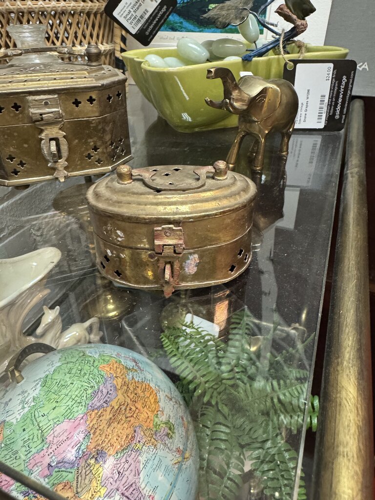 Small Brass Cricket Box (3" oval) W1826