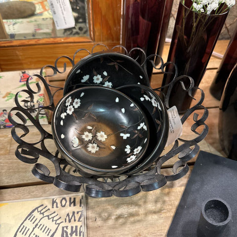 Oriental floral bowl