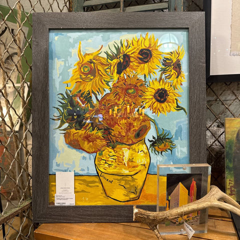 Original paint by number framed Van Gogh sunflowers