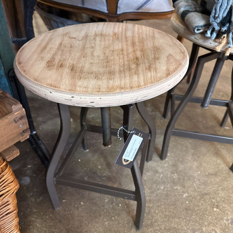 Pair Industrial Style Adjustable Stools 14W 19H