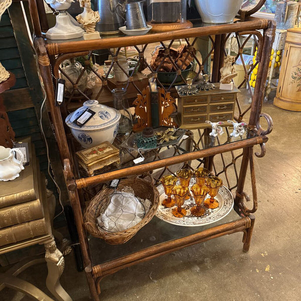 Rattan Bakers Rack 34W 18D 69.5H IN STORE PICKUP ONLY